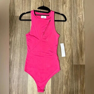 NWT Live in the Moment Pink Thong Bodysuit with Cutout - Size XS